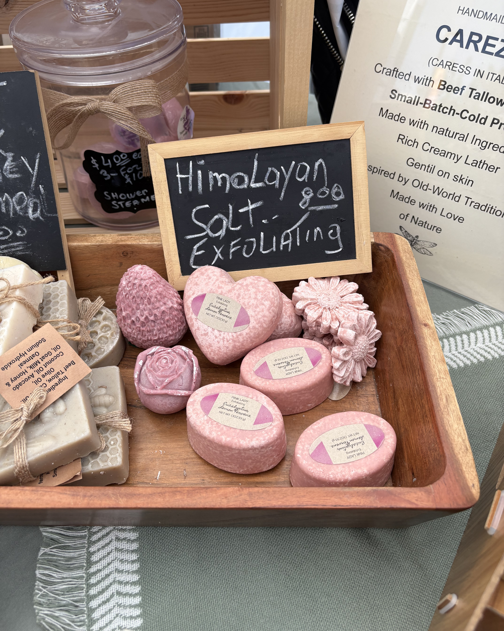 Handmade sculpted soap cradled in hands